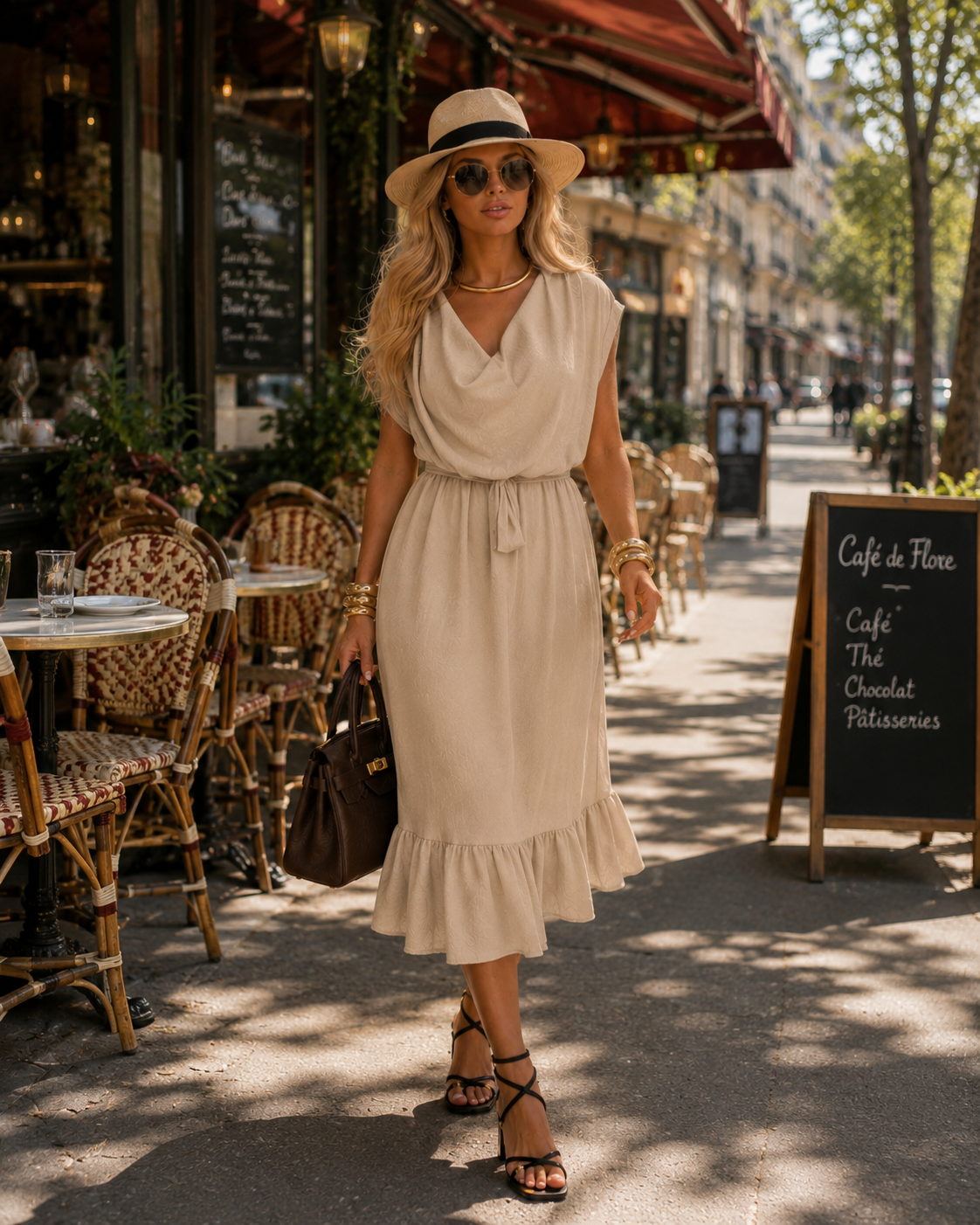 Perfect Waterfall Dress - Beige