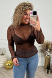 Camila Lace Top - Brown