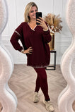 Oversized Stitch Sweater - Bordeaux