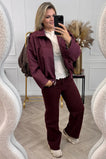 Saar Suedine Bomber Jacket - Burgundy