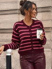 Kendall Striped Vest - Bordeaux/Pink