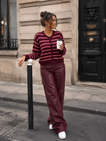 Luxury Skye Leather Pants - Bordeaux