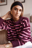 Violette Striped Sweater - Bordeaux/Pink