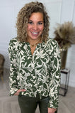 Perfect Flora Blouse - Armygreen/Beige