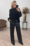 Luxury Skye Leather Pants - Black
