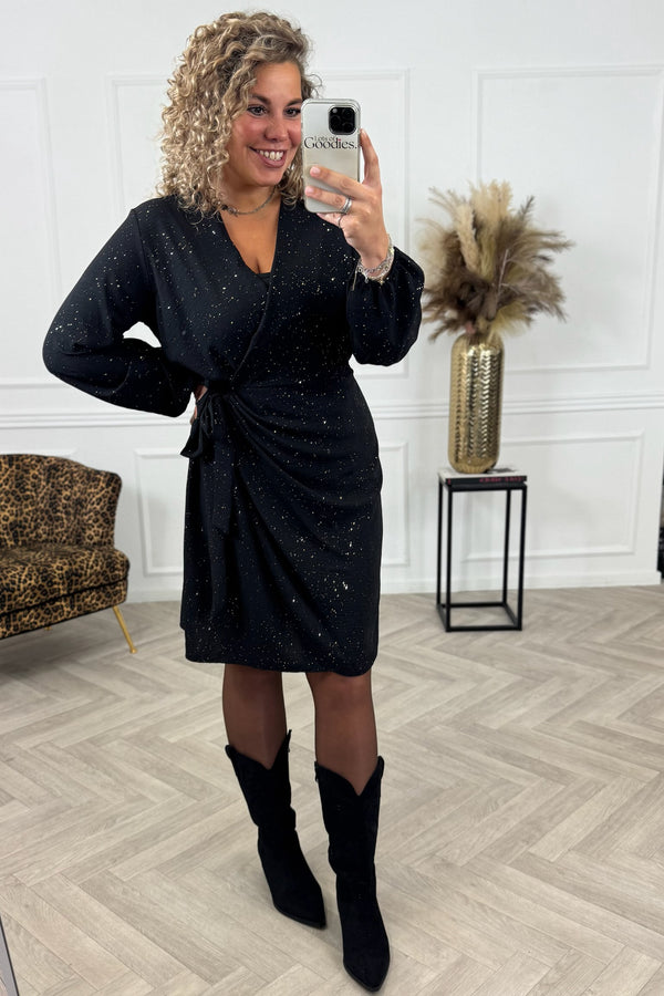 Sparkle Wrap Dress - Bordeaux