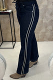 Denim Striped Jeans - Dark Blue