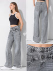 Rae Wide Leg Jeans - Light Grey