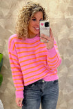 Violette Striped Sweater - Orange/Pink