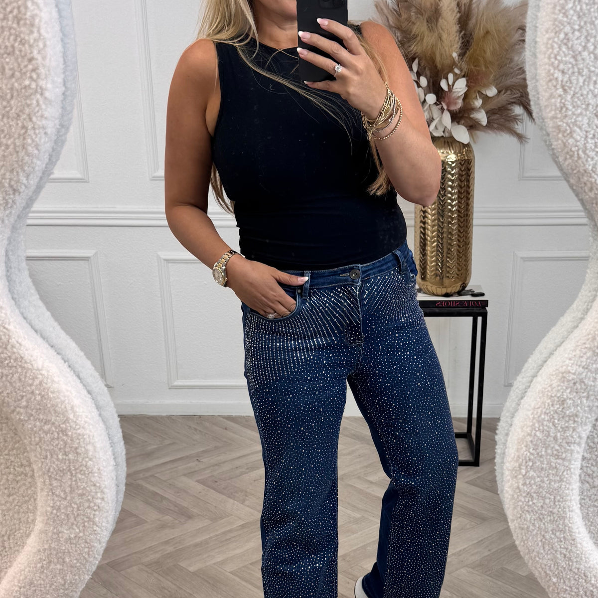Super Stretch Goodies Glitter Jeans - Black