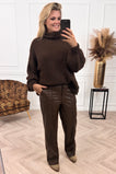 Luxury Skye Leather Pants - Brown
