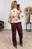 Classy Skye Leather Pants - Bordeaux