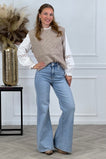 Wide Flared Jeans - Light Blue