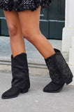 Studded Sleeve Boots - Black
