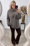 Perfect Knitted Coll Sweater - Taupe
