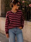 Kendall Striped Vest - Bordeaux/Pink