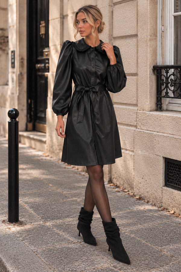 Perfect Faux Leather Dress - Black