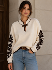Bonny Sleeve Sweater - Beige/Black