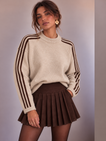 Milly Striped Sweater - Taupe
