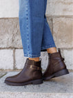 Ankle Buckle Boots - Brown