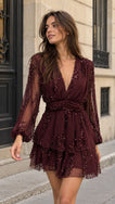 Estella Sequin Dress - Bordeaux