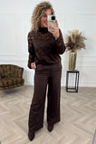 Perfect Lace Coll Top - Brown