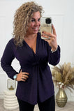 Curvy Knotted Lurex Top - Purple
