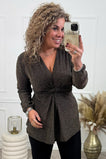 Curvy Knotted Lurex Top - Black/Gold