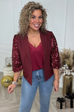 Sequin Sophie Blazer - Burgundy
